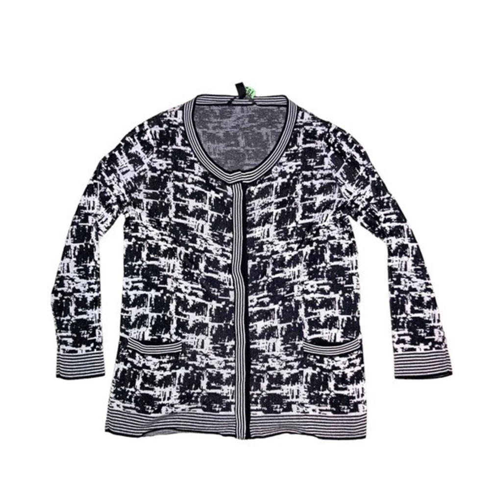 MaxMara black white cardigan sweater